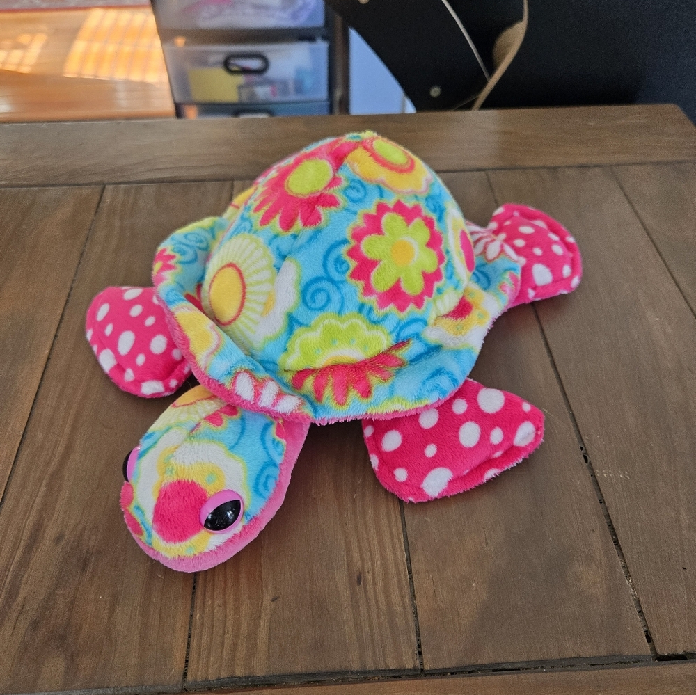 Douglas Colorful Floral Plush Turtle Stuffed Animal